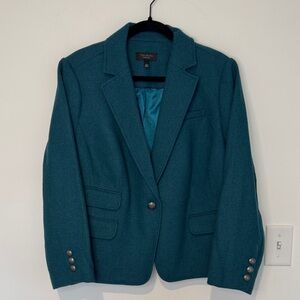 Talbots Teal Wool Blend Blazer, Plus Petite - Size 16 WP